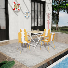 Load image into Gallery viewer, 4 Piece Set Of Modern Striped Single Chairs With Folding Square Table