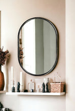 Load image into Gallery viewer, 36" Oval Metal Framed Accent Mirror - Black