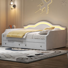 Load image into Gallery viewer, Upholstered Daybed With LED Lights And 2 Drawersme