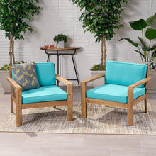 Load image into Gallery viewer, Antoine - Outdoor Acacia Wood Club Chairs With Cushions, (Set of 2)