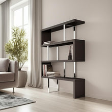 Load image into Gallery viewer, Three Tier Etagere Bookcase (555011) - Espresso / Silver