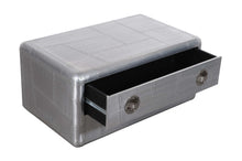 Load image into Gallery viewer, 40" Aluminum Aviation Style Coffee Table With Drawer - Silver