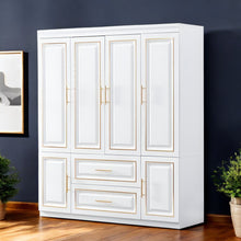 Load image into Gallery viewer, 79" Six Door Two Drawer Combo Dresser - Gold And White