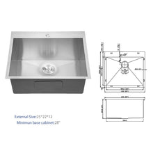 Load image into Gallery viewer, Premium Laundry Drop In Utility Sink 16 Gauge Stainless Steel, Topmount