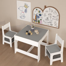 Load image into Gallery viewer, Kids Table And Chair Set, 3 In 1 Activity Table With Storage Drawer For Toddlers Drawing, Reading, Crafts, 2 In 1 Detachable Top - White