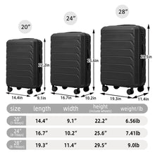 Load image into Gallery viewer, 3 Pieces Set 20" / 24" / 28" Spinner Wheel Luggage With Combination Lock