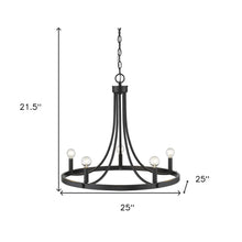 Load image into Gallery viewer, Candle Style Five Light Metal Dimmable Chandelier - Black