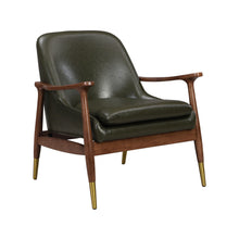 Load image into Gallery viewer, Mid - Century Accent Chair With Cushioned Seat, Brass Tipped Legs