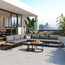 Load image into Gallery viewer, Modern Outdoor Sectional Sofa Set With Nesting Coffee Tables