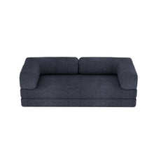 Load image into Gallery viewer, Chenille Convertible Futon Sleeper Sofa - Blue