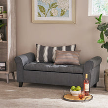 Load image into Gallery viewer, Hayes - Contemporary Armed Storage Bench With Rolled Arms And Button Tufting