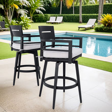 Load image into Gallery viewer, Outdoor Swivel Bar Chairs, 360 Degree Rotation, Ergonomic Backrest (Set of 2)