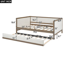 Load image into Gallery viewer, Full Size Daybed With Trundle And Nailhead Decoration - Wood