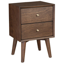 Load image into Gallery viewer, Two Drawer Wood Nightstand - Brown