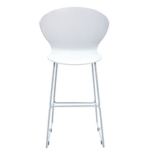 Load image into Gallery viewer, Heavy Duty Plastic And Metal Low Back Counter Height Bar Chairs (Set of 2) - White And Silver