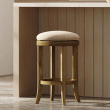 Load image into Gallery viewer, Backless Swivel Stool With Upholstered Seat