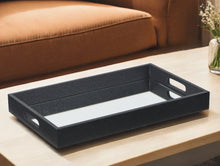 Load image into Gallery viewer, Shagreen Tray With Beveled Mirror - Black