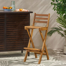 Load image into Gallery viewer, Outdoor Acacia Wood Folding Patio Barstool