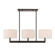 Load image into Gallery viewer, 22" Three Light Metal Dimmable Chandelier With Shades - Bronze / Cream