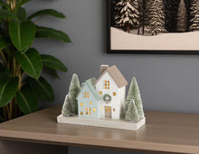Load image into Gallery viewer, House Tabletop Sculpture With LED - Gray / Green / White