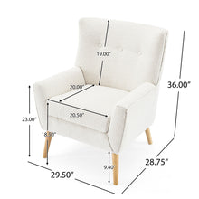 Load image into Gallery viewer, Ergonomic Accent Chair With Button Tufted Design And Rubber Wood Legs - Almond
