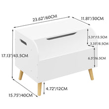 Load image into Gallery viewer, Toy Box With Front Bookshelf, Flip Top Lid, Safety Hinge For Kids Room Organization - White