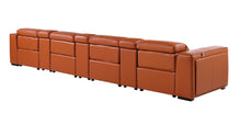 Load image into Gallery viewer, Top Grain Leather Reclining Metal USB Sofa (720421) - Camel