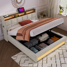 Load image into Gallery viewer, Platform Bed With Hydraulic Storage, LED Lighting & Charging Station