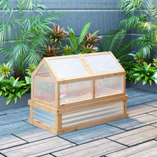 Load image into Gallery viewer, Outsunny - Raised Garden Bed With Polycarbonate Greenhouse, Wooden Garden Cold Frame Greenhouse, Flower Planter Protection, 48" x 24" x 32" - Natural
