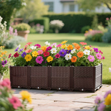 Load image into Gallery viewer, Indoor / Outdoor Rectangular Plastic Planting Box Kit For Vegetables, Herbs, Flowers & Succulents, Coffee, Polypropylene, 62.80" - Coffee