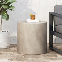 Load image into Gallery viewer, Cylindrical Design, Outdoor Lightweight Concrete Side Table