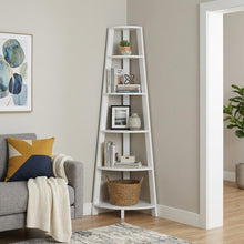 Load image into Gallery viewer, Five Tier Corner Bookcase - White