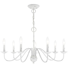 Load image into Gallery viewer, Seven Light Dimmable Chandelier With Shades - Antiqued White