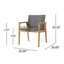 Load image into Gallery viewer, Tranquilize - Outdoor Wooden Club Chair With Woven Wicker Seat And Back (Set of 2) - Light Brown