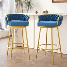 Load image into Gallery viewer, Modern Low Back Upholstered Counter Height Bar Stools (Set of 2)