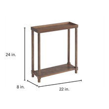 Load image into Gallery viewer, Narrow Side End Tables With Shelf (Set of 2) - Chestnut