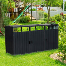 Load image into Gallery viewer, Garbage Bin Shed Stores 2 Trash Cans Metal Outdoor Bin Shed For Garbage Storage, Stainless Galvanized Steel, Bin Shed For Garden Yard Lawn