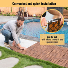 Load image into Gallery viewer, Interlocking Deck Tiles Checker Pattern, Square Acacia Hardwood Outdoor Flooring For Patio, Bancony, Pool Side