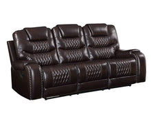 Load image into Gallery viewer, Faux Leather Reclining Sofa With Black Legs - Brown
