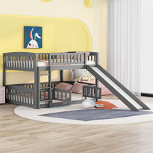 Load image into Gallery viewer, Low Bunk Bed With Slide, Fence And Ladder