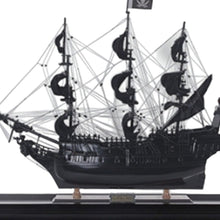 Load image into Gallery viewer, Hand Painted Pirate Medium Display Case Model Boat - Black / Pearl