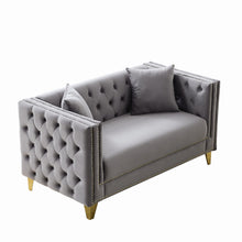 Load image into Gallery viewer, 2 Seater Deep Seat Sofa With Button Nailhead, Square Arm
