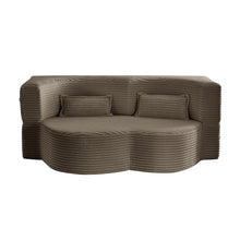 Load image into Gallery viewer, Floor Convertible Sleeper Sofa Bed With 2 Pillows