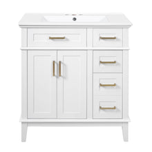 Load image into Gallery viewer, Modern Bathroom Vanity With Ceramic Sink, Soft Close Storage Cabinet