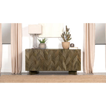 Load image into Gallery viewer, Roman - 3 Door Server With Chevron Design - Brown