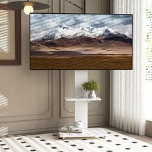 Load image into Gallery viewer, Mobile TV Stand With Shelf Floor Mount Cart For TVs With Lockable Wheels Ideal For Living Room Bedroom Or Office - White