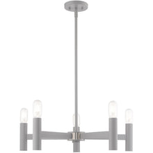 Load image into Gallery viewer, 19" Five Light Dimmable Chandelier With Shades - Gray