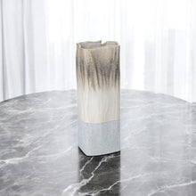 Load image into Gallery viewer, Block Square Table Vase (576766) - Brown / Light Blue / Off White