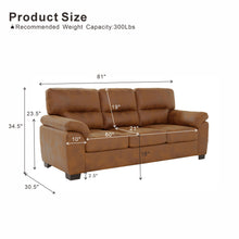 Load image into Gallery viewer, 3 Seater Sofa With Padded Armrests And Triangular Leg