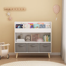 Load image into Gallery viewer, Bookshelf With 3 Bins, Storage Shelf For Toys And Books